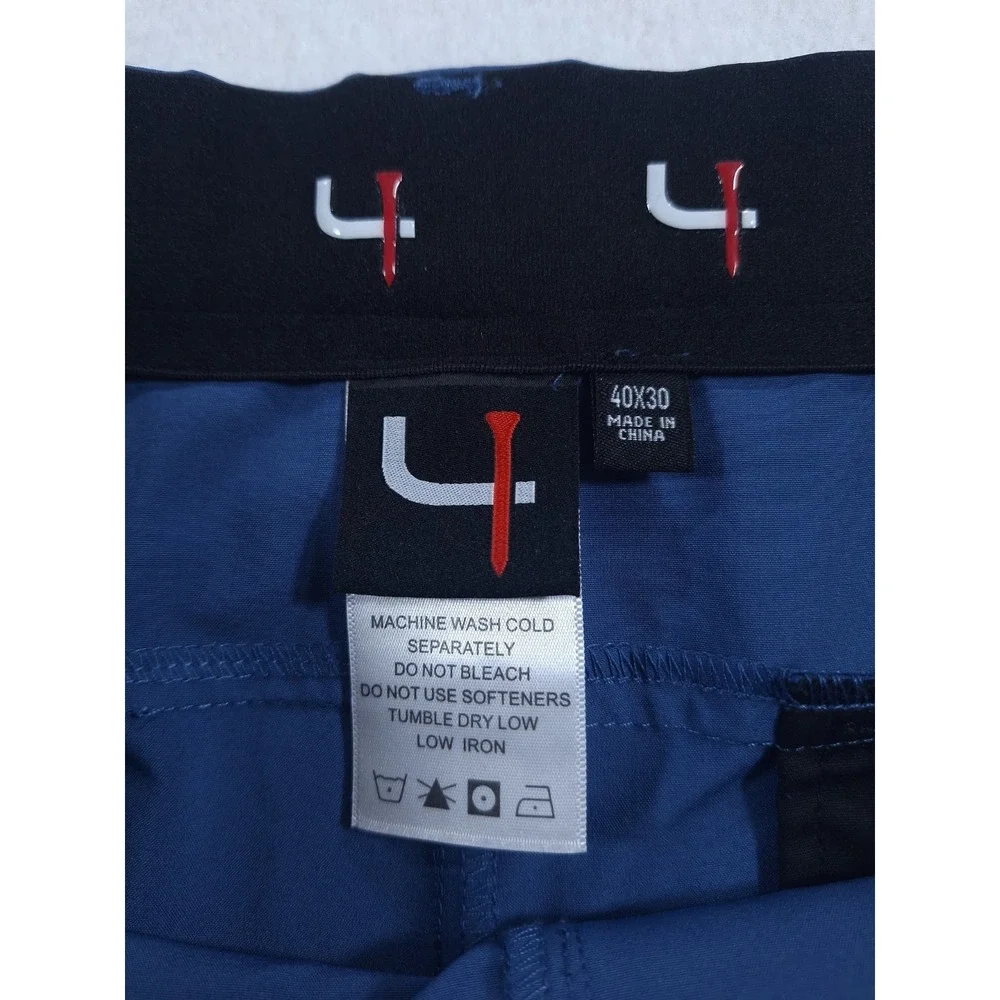 Short Par 4 Men Golf Pants 40x30 Blue Stretch Performance Athletic Lightweight